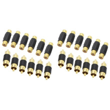 RCA Adapter 12 RCA Hona Till Hona Kopplingar + 12 RCA Hane Till Hane Kopplingar Guldpläterade Adaptrar för RCA Kabelförlängningar