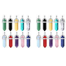 20 Stücke Healing Kristall Anhänger Charms Schmuck Machen Natürlichen Edelstein Bulk Amethyst Obsidian Rosen Quarz Karneol