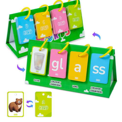 Portable Language Study Cards with Clear Images & Text