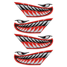 4Pcs Waterproof Kayak Sticker DIY Teeth Mouth Stickers Boat Car Truck Accessories