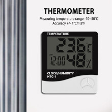 Digital LCD Indoor Outdoor Room Electronic Temperature Humidity Meter Thermometer Hygrometer Weather Station Alarm Clock