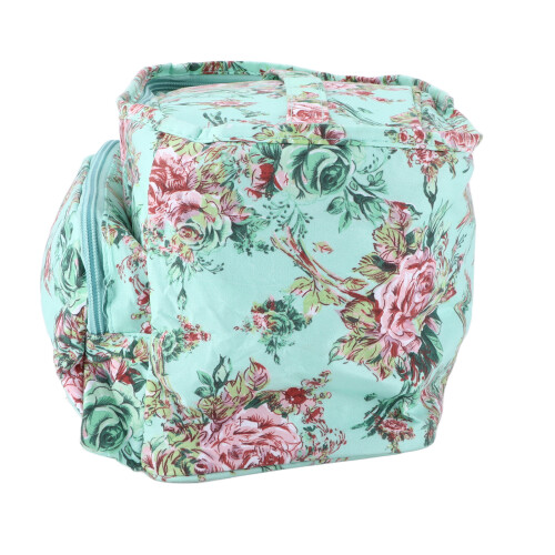 Green Pattern Knitting Bag - Lightweight DIY Organizer, 600D Oxford 2