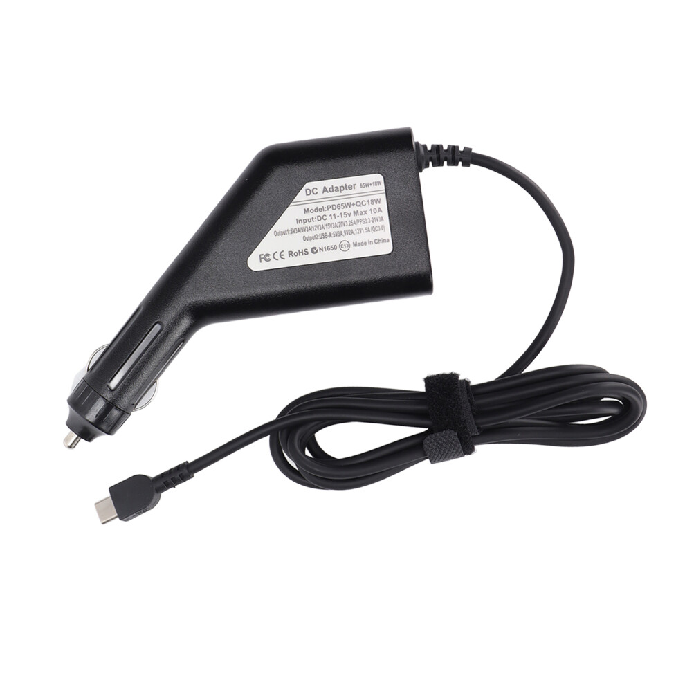 Car Adapter Pd65w Qc18w Fast Charging For Suvs, Atvs, Rvs Black 8321390615134