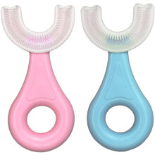 Kids UShaped Toothbrush 2 Pack with Gentle Silicone Bristles for 360 Oral Cleaning Ages 26