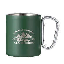 Light Weight Camping Cup Travel Mug With Handle Portable-Green