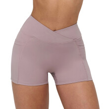 Athletic Gym Shorts for Women Quick Dry High Waist- gray p S