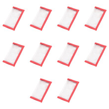 Pack Of 10 Clear PVC Fishing Accessory-Red edged small size