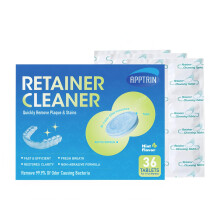 Retainer Cleaner and Denture Cleaner Tablets 36 Count Mint Flavor Removes Plaque and Stains