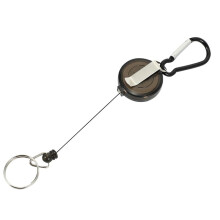 Lot 4 Badge Holder Winder Holder Keychain Retractable Carabiner Belt Clip ID Card Card Holder-Black