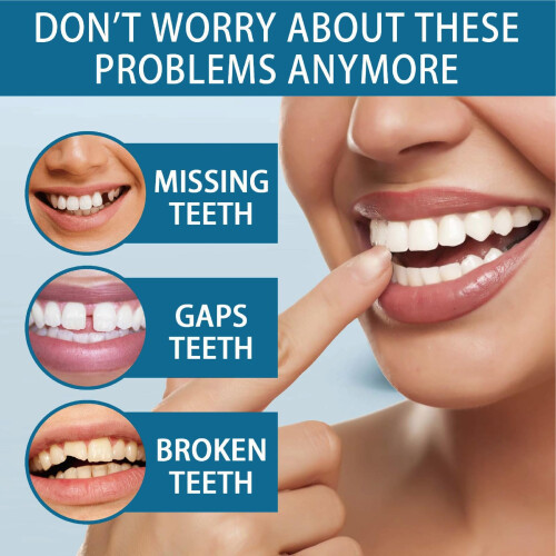 2 Pairs Adjustable Temporary Tooth Replacement Kit with Natural Tooth Appearance for Instant Smile 2