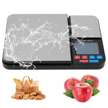 Digital Kitchen Scale with Dual Platform, 0.1g Precision, USB Rechargeable, 10kg/1kg/500g for Cooking and Baking