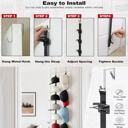 Practical practice Hat Storage Featuring 2 Attachment Methods 1