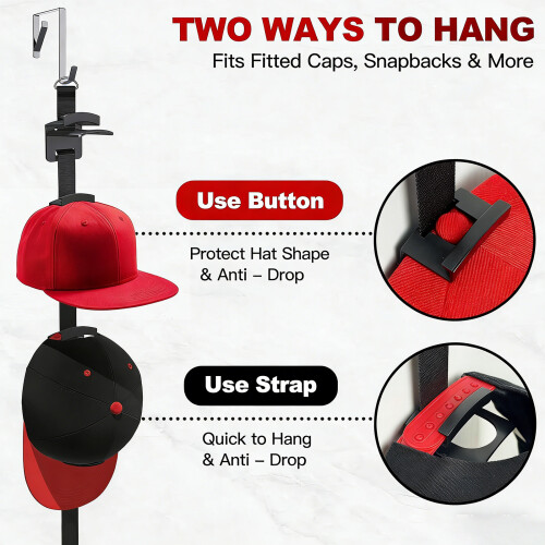 Practical practice Hat Storage Featuring 2 Attachment Methods 2
