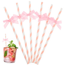 Pastel Paper Smoothie Straws 60 Pack Biodegradable PartyReady Decorative Disposable Design