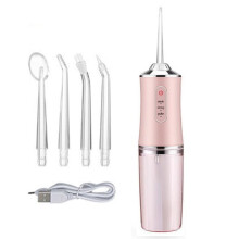 Water Dental Flosser Cordless Oral Irrigator IPX7 Waterproof 220ML Rechargeable Pink for Travel