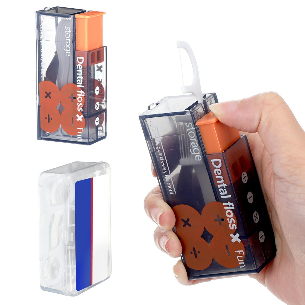 Portable Floss Pick Dispenser with Refills, Travel Dental Floss Holder Case, Compact Refillable Design