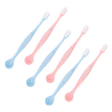 Soft Bristle Toothbrush with Stainless Tongue Scraper, 2 in 1 Adult Oral Care Ergonomic Handle