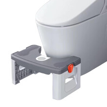 Foldable Toilet Stool for Adults, Ergonomic Bathroom Foot Rest with AntiSlip Base, Gray