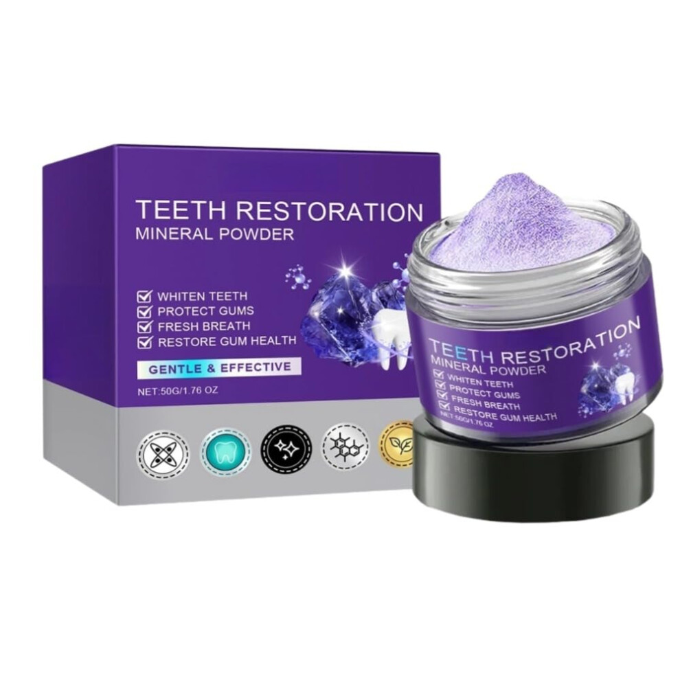 Mineral Tooth Powder 50g for Fresh Breath and Gum Strengthening, Natural Daily Oral Care