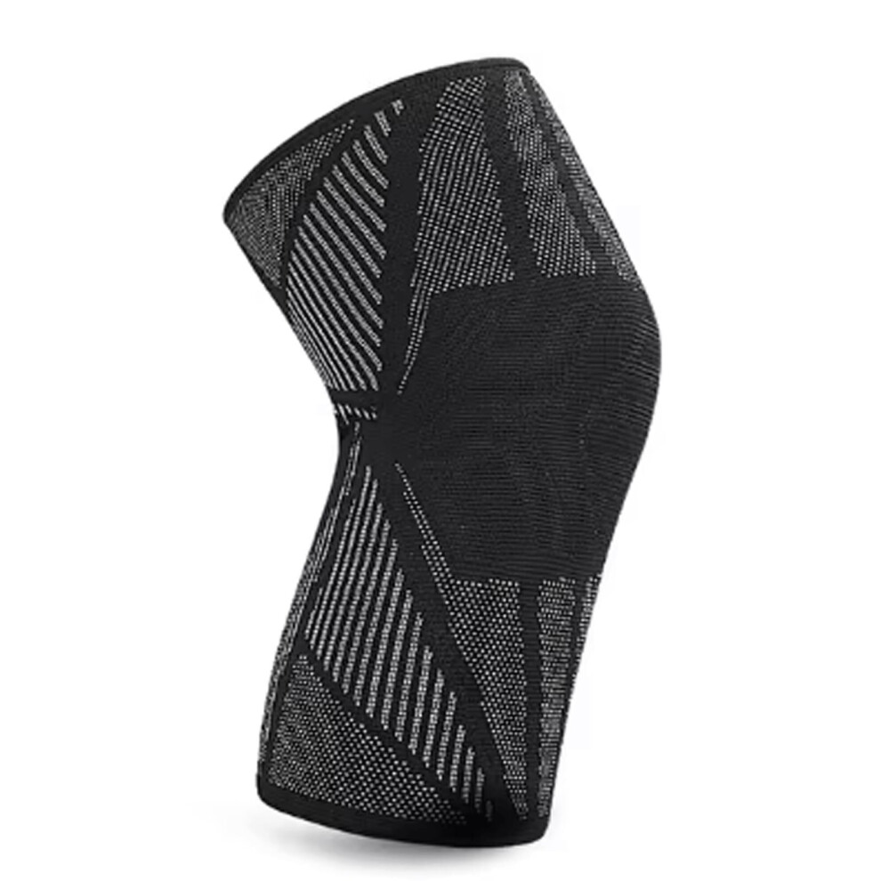 Black Knee Compression Sleeve And Support Brace For Arthritis Pain Relief, Injury Recovery,