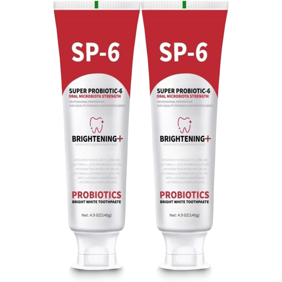 Probiotic Whitening Toothpaste 2Pack Fluoride Mint for Teeth Whitening and Gum Health