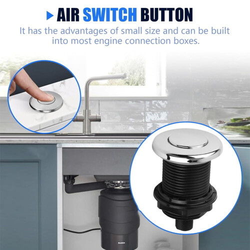16A  Off Air Push Button  for -Jetted Bath Tub Spa & Garbage Disposal, Black