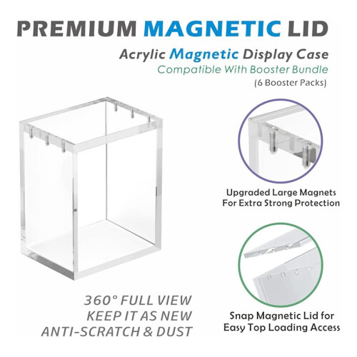 2Pack Acrylic Magnetic Case with Magnetic Lid Clear Display Box Protector Acrylic Storage Container 2