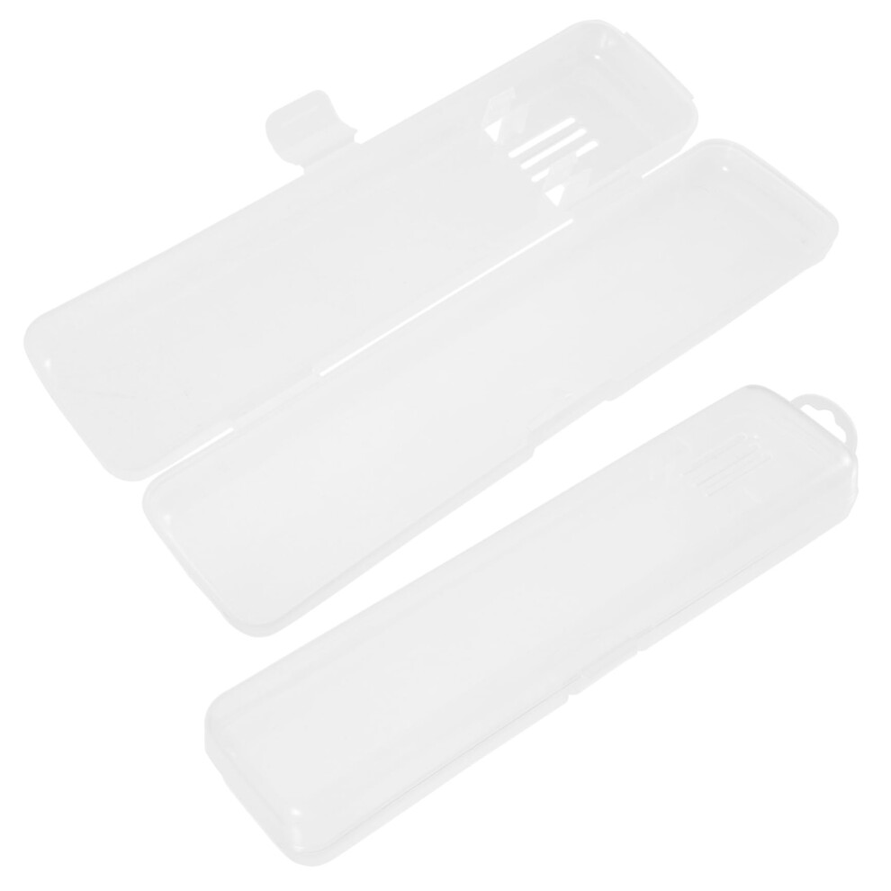 2pcs Travel Toothbrush Holder Case with Toothpaste Storage, Hygienic Compact Organizer