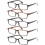 Blue Light Blocking Reading Glasses 5 Pack Anti Glare Spring Hinges Lightweight +0 Unisex 1