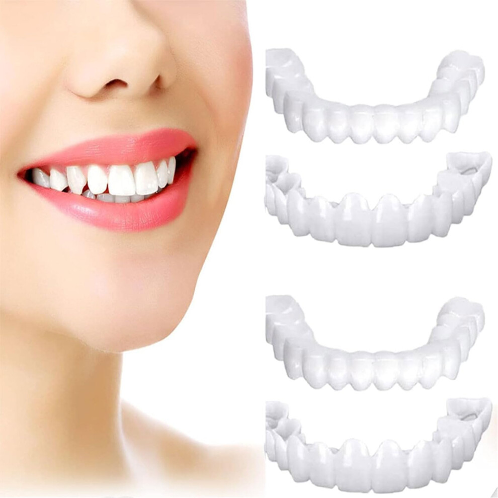 Temporary Veneers Fake Teeth 2PCS for Missing Teeth, Instant Smile Restoration, Natural Finish