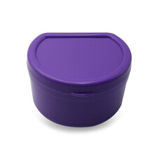 Denture Bath Box with Color A for Dentures, Clear Mouth Guard Storage Case, Night Guard Holder