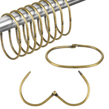 20 Pack Rustproof Oval Shower Curtain Rings Bronze Metal Hooks for Smooth Curtain Sliding