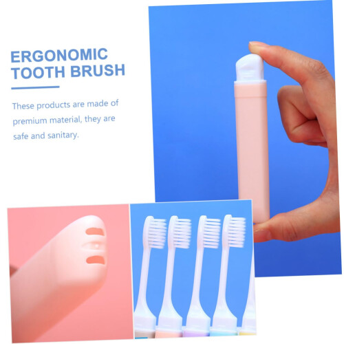 5pcs Folding Travel Toothbrush Set with Soft Bristles, Compact Design for Camping, MultiColor 2