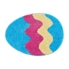 Easter Bunny Bath Mat Blue Tufted Bathroom Rug NonSlip Absorbent Spring Decor