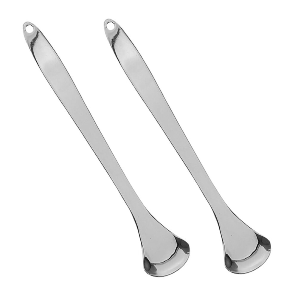 2pcs Stainless Steel Tongue Scraper Set with Brush for Fresher Breath and Oral Hygiene