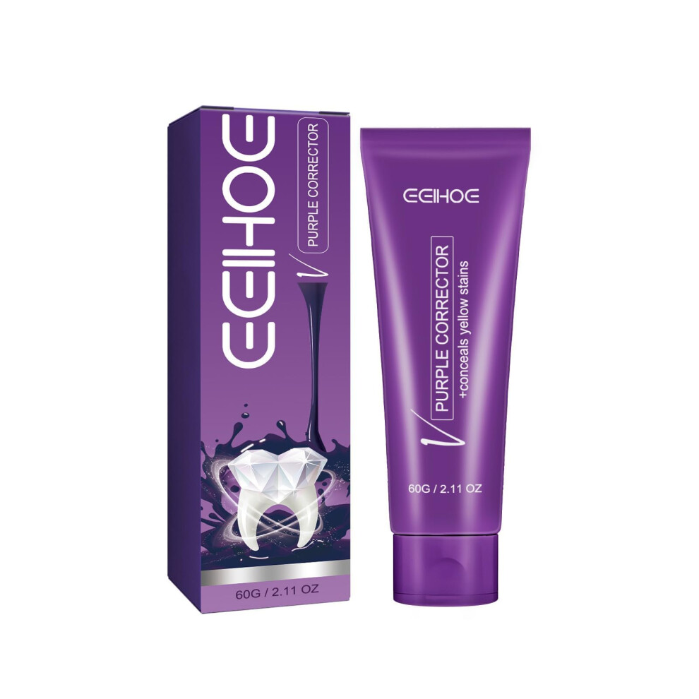 Purple Teeth Whitening Toothpaste Dual Pack, Teeth Whitener For Stain Removal And Bright Smile