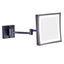 Makeup Mirror 8.5 Inch Warm Light 3X Magnifying Bathroom Mirror Foldable 360 Rotation Black ORB