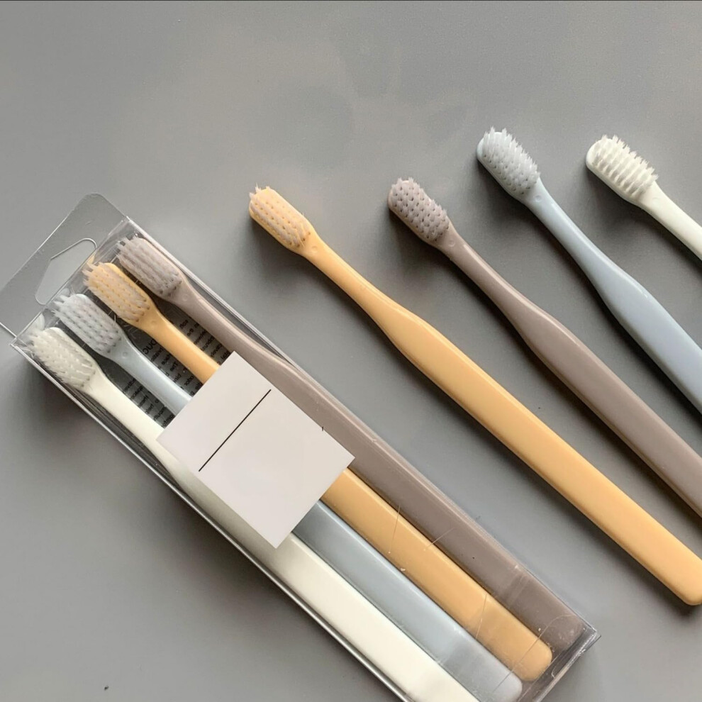 Soft Bristle Toothbrush for Adults, Small Head UltraFine Bristles, Ergonomic 4 Pack Set