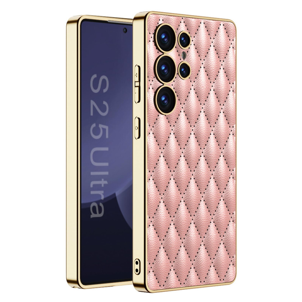 Slim Electroplated Leather Case For Samsung Galaxy S25 S25 Plus S25 Ultra Shockproof Tpu Cover Pink 9073542713494