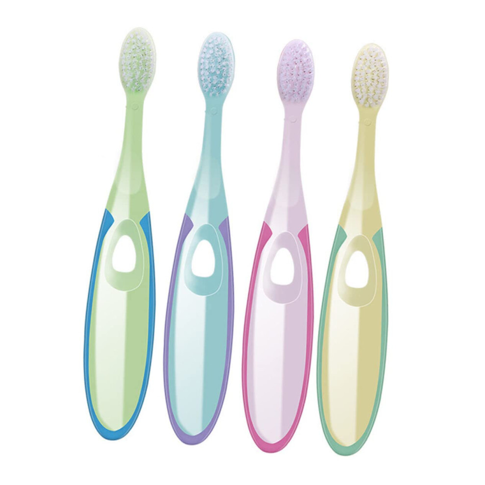Kids Toothbrush Ages 36 Soft Gentle Bristles 4 Pack ChildFriendly Easy Grip Multiple Colors