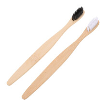 Bamboo Toothbrush with Soft Bristles, Eco Friendly Natural Bamboo Handle, 2 Pack Biodegradable Set