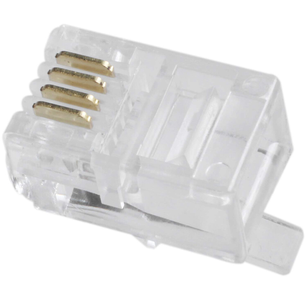 30 Pcs Rj9 4P4c Telephone Handset Connector With Clear Housing Design For Reliable Voice Connection 9330225002109