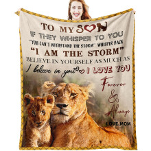 Son Blanket Gift for Adult Son from Mom, Brown Throw 80x60 Birthday Present for 18 Year Old Boy