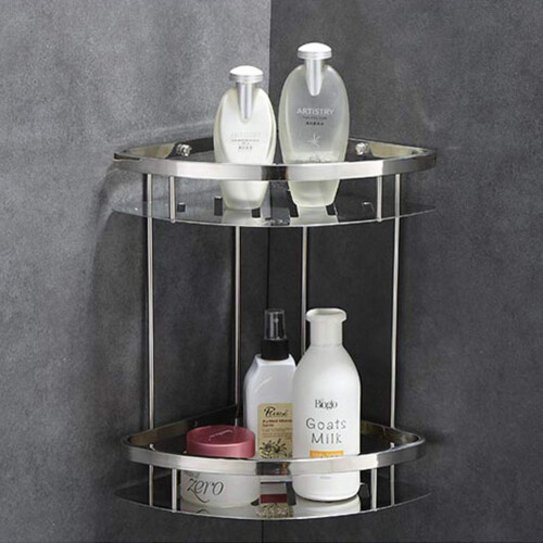 304 Stainless Steel Bathroom Corner Shelf Rustproof Triangle Shower Caddy SpaceSaving Storage 1