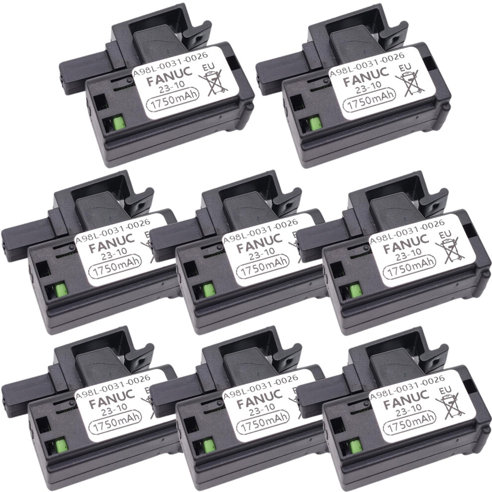 8Pack Plc Battery Compatible With Fanuc A98l00310026 3V 1750Mah Lithium Backup Battery Long Shelf Life Black 9330225003007