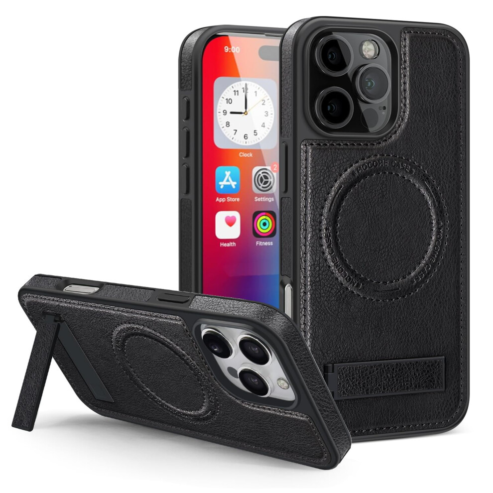 Magnetic Leather Case With Invisible Kickstand And MilitaryâGrade Drop Protection, For Magsafe And Iphone 11 Black 9330225003205