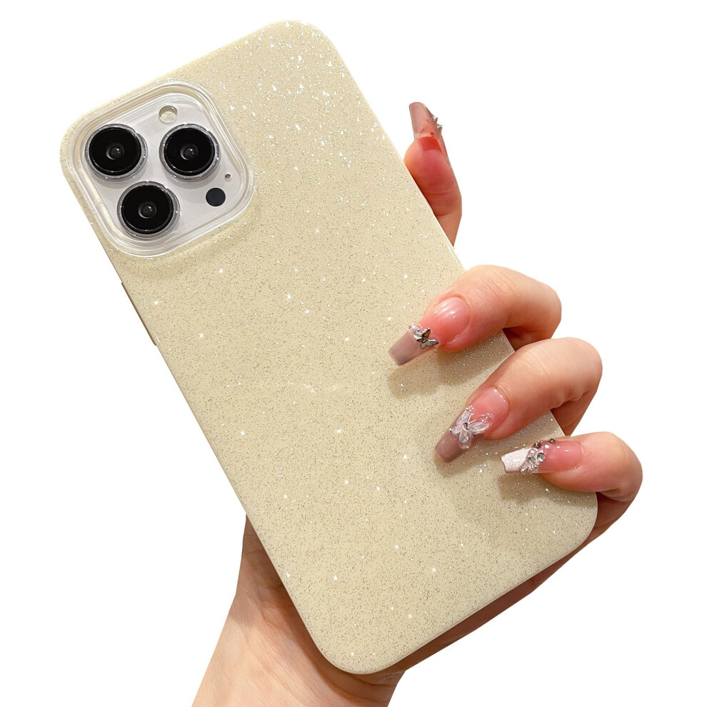 Magsafe Compatible Iphone 14 Pro Glitter Case For Women, Slim Shockproof Sparkly Tpu Cover Yellow 9330225003366