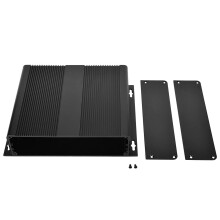 Aluminum Project Box 48x204x160mm Sandblasted Black Enclosure for Electronics with Heat Dissipation and EMI Shielding