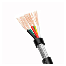 RVVP Shielded Control Cable 20AWG 4 Core 10M Double Shield Noise Reduction PVC Insulated Copper Wire