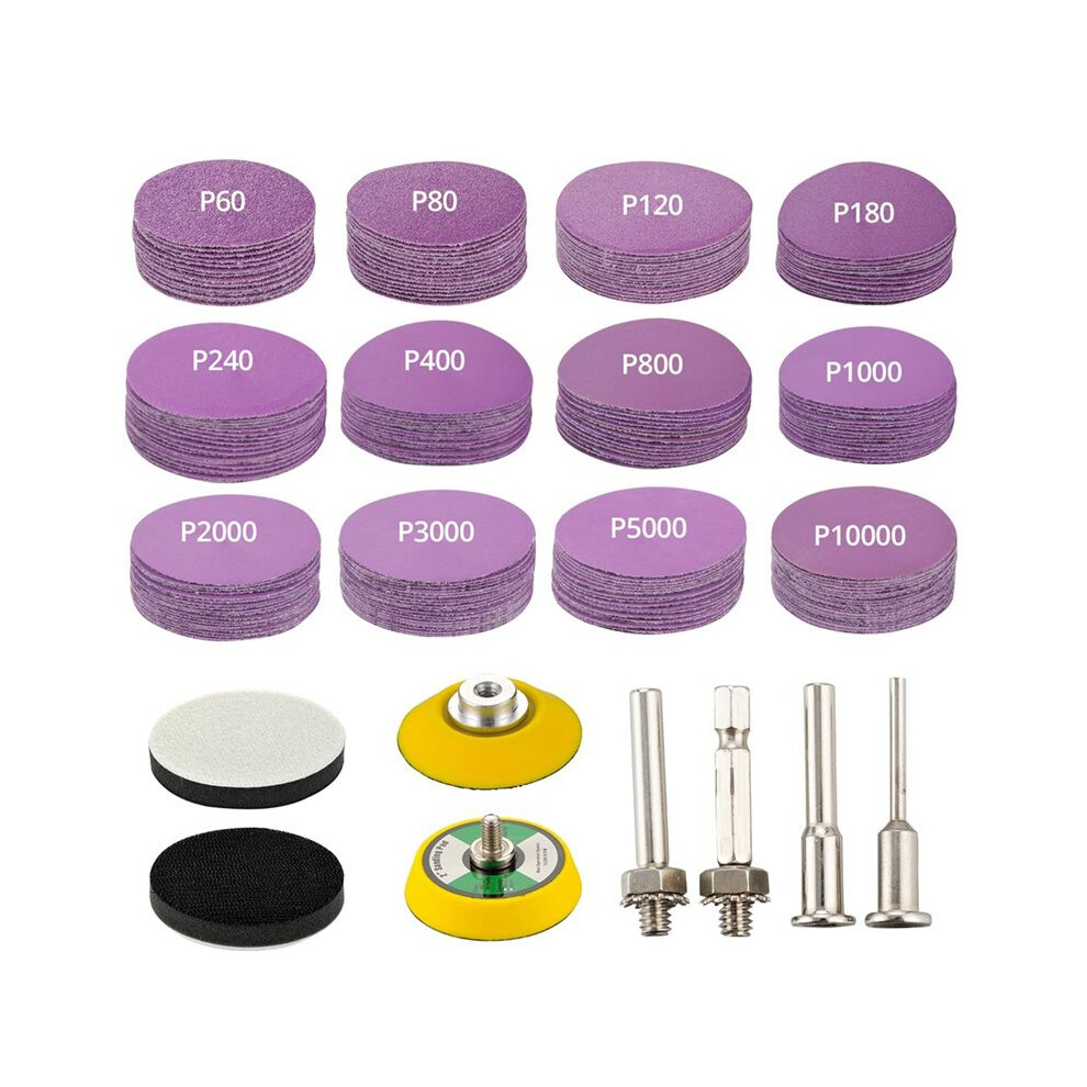2 Inch Sanding Discs 188Pcs, Hook & Loop Wet Dry Sandpaper Assortment 60-10000 Grit Ceramic Abrasive, Sanding Disc 6032248830792